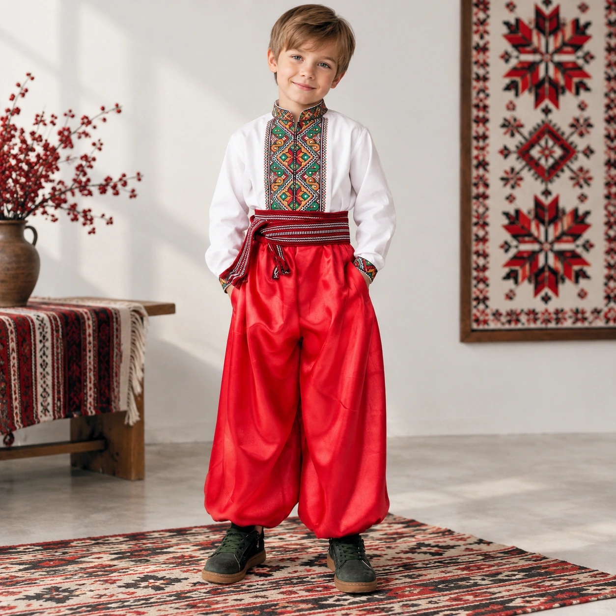 Шаровари для хлопчика червоні