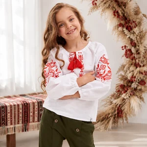 Вишиванка для дівчинки "Птах у квітах" (бязь)